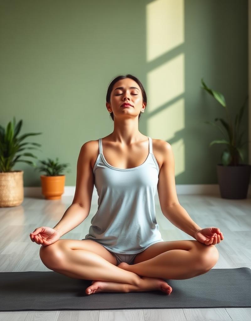 Frau in Meditationspose für innere Harmonie